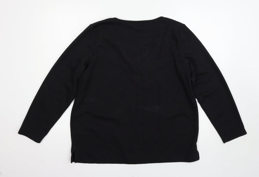 BM Womens Black Pullover Jumper Size M