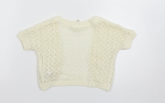 LOGG Girls Ivory Cardigan Jumper Size 5-6 Years