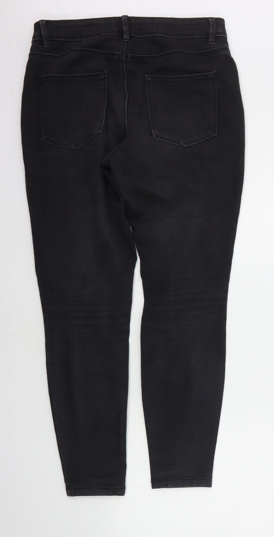 Denim & Co. Womens Grey Straight Jeans Size 12 L25 in
