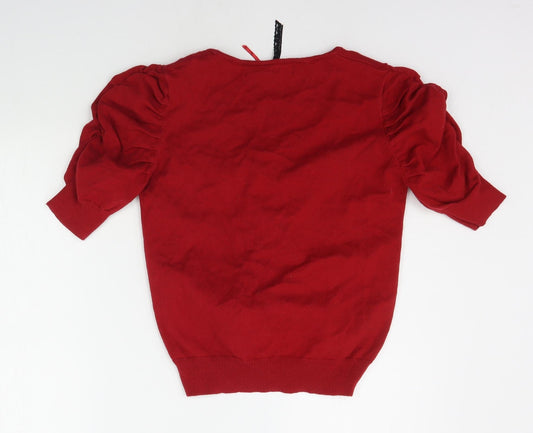 eVIE Womens Red Cardigan Jumper Size 12