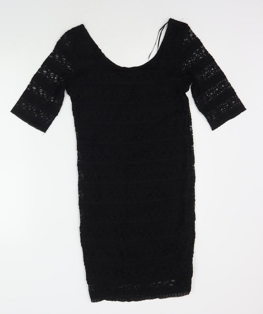 Divided Womens Black A-Line Size 12