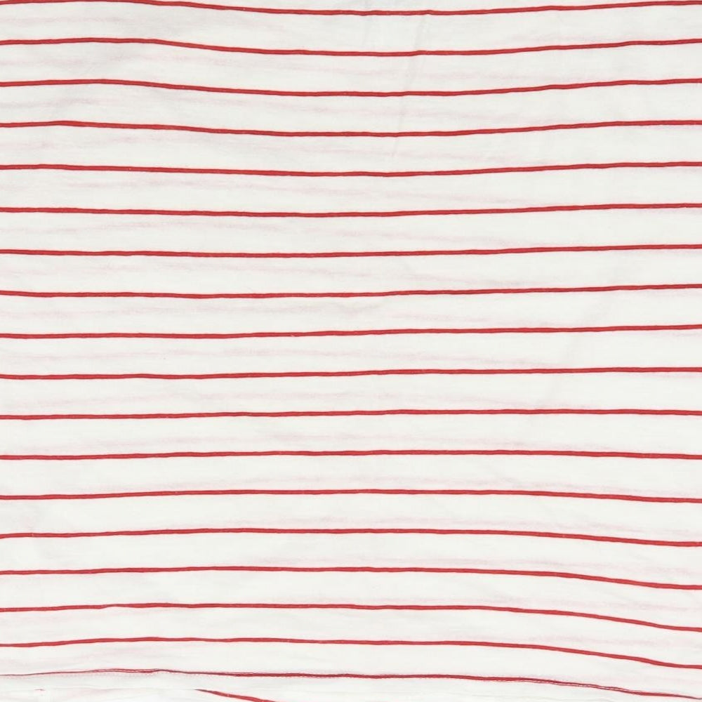 New Look Womens White Striped Basic T-Shirt Size 8