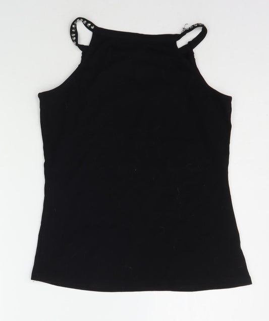 Vinceotto Womens Black Basic T-Shirt Size L