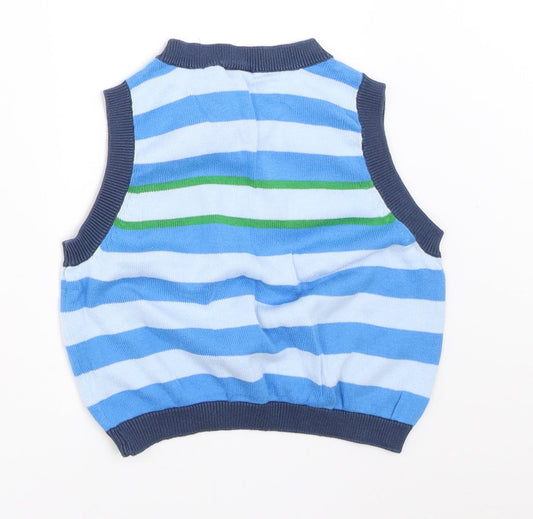 NEXT Boys Blue Striped Vest Jumper Size 12-18 Months