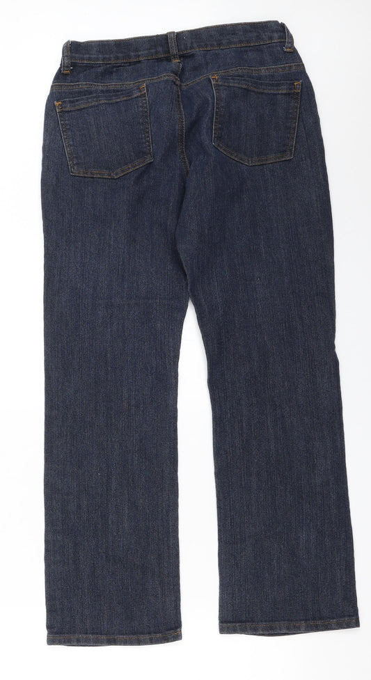 M2B Womens Blue Denim Straight Jeans Size 10 L27 in