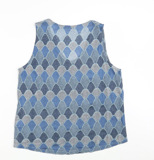 DanevaDNV Womens Blue Argyle/Diamond Vest Sweatshirt Size XL
