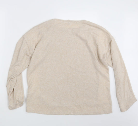 Jeff & Co Womens Beige Pullover Sweatshirt Size 14