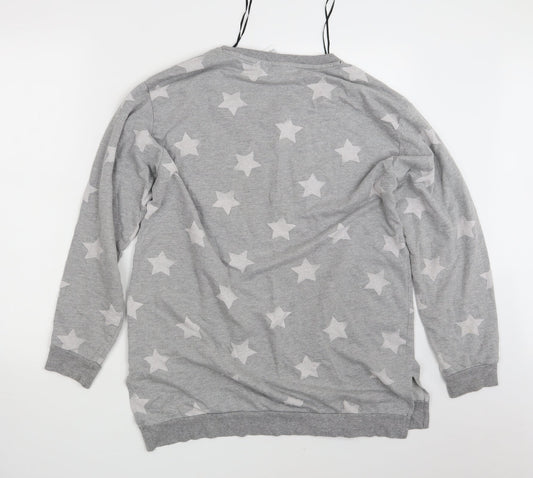 H&M Womens Grey Geometric Pullover Sweatshirt Size M