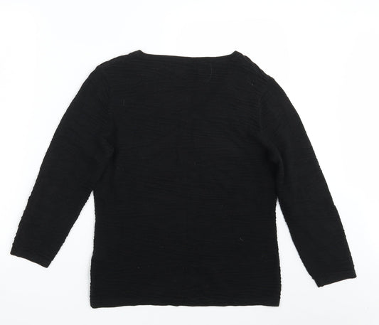E P Pro Womens Black Rayon Pullover Jumper Size S