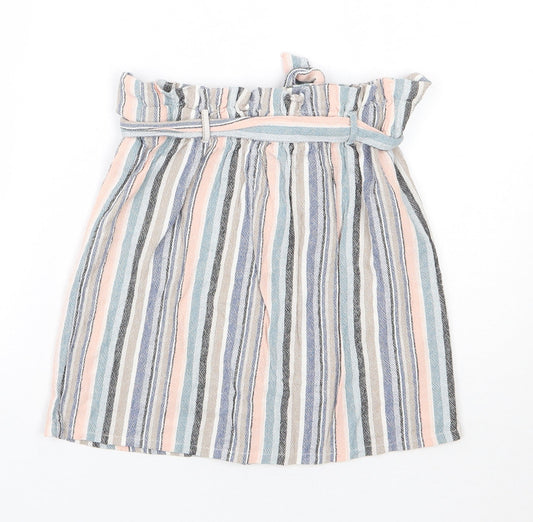Newlook Womens White Striped A-Line Skirt Size 10