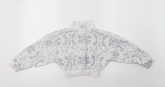 Primark Girls Grey Batik Henley Sweatshirt Size 7-8 Years