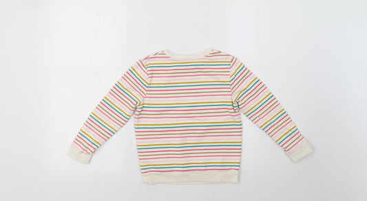 George Girls Multicoloured Striped Pullover Sweatshirt Size 5-6 Years - Happy