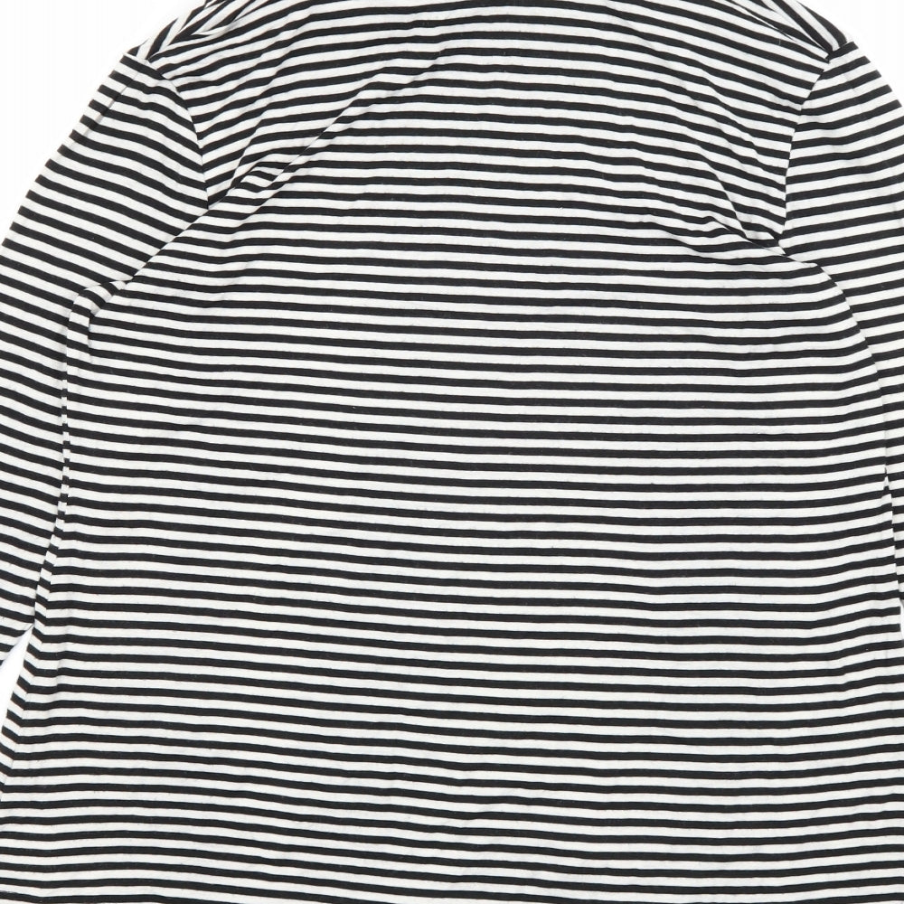ESMARA Womens White Striped Basic T-Shirt Size M