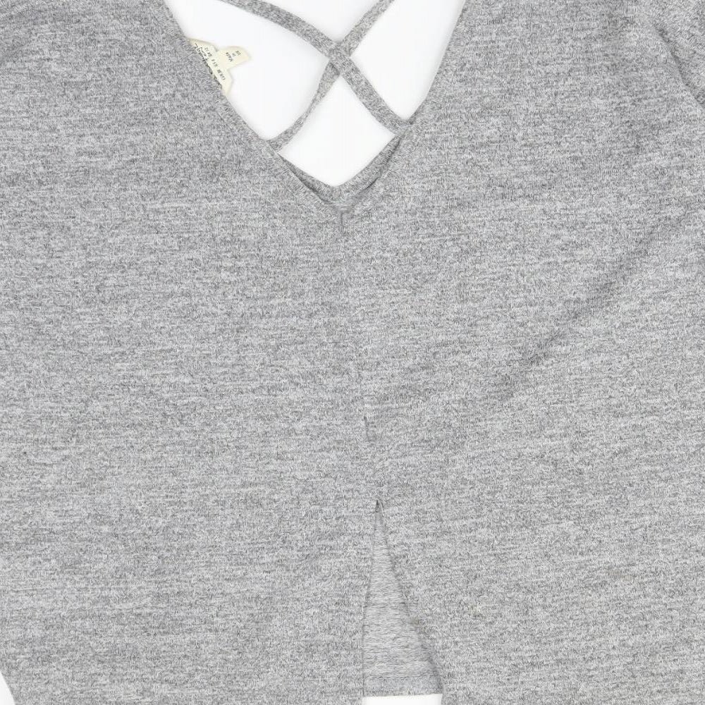 Miss Selfridge Womens Grey Basic T-Shirt Size 10