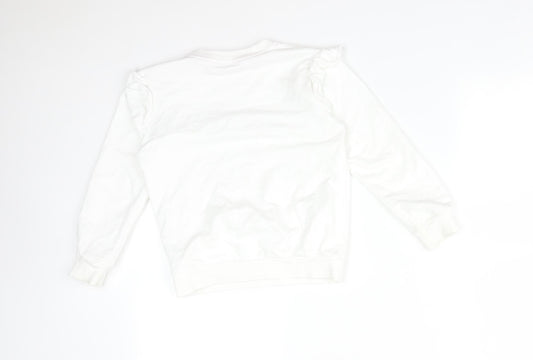 LILLE MINDS Girls White Pullover Sweatshirt Size 8-9 Years - UNICORN