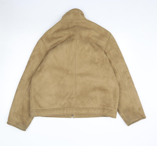 George Womens Beige Overcoat Coat Size L