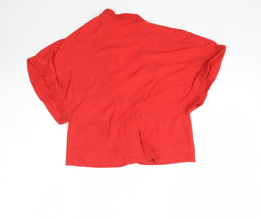 Marks and Spencer Womens Red Knit Cardigan Jumper Size 14
