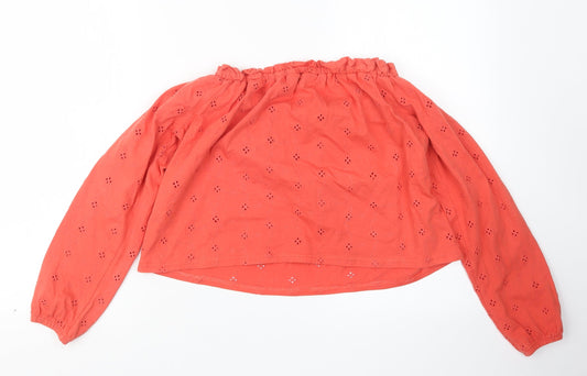 New Look Womens Pink Cropped T-Shirt Size 12