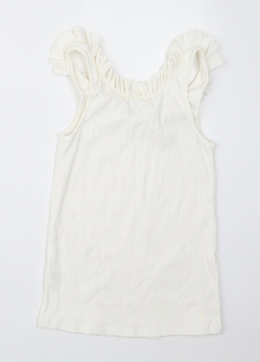 F&F Womens White Geometric Top Pyjama Top Size 8