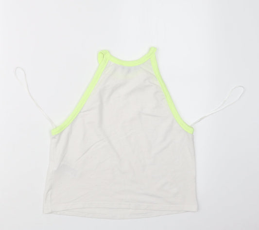 New Look Womens White Cropped T-Shirt Size 10