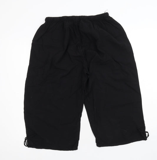 Moda Impression Womens Black Cropped Trousers Size 30 in