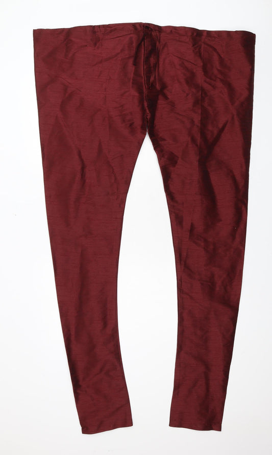 Preworn Womens Red Trousers Size 57 in L37 in