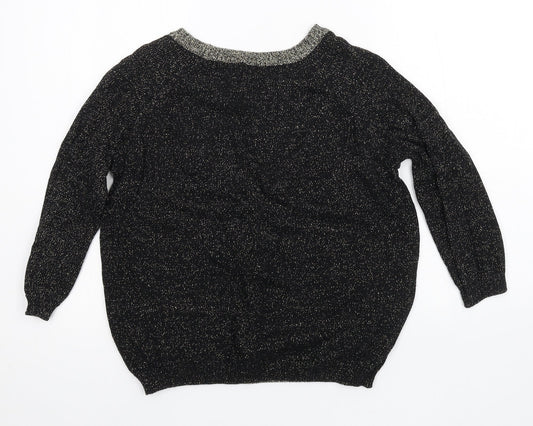 River Island Womens Black Knit Pullover Jumper Size 10