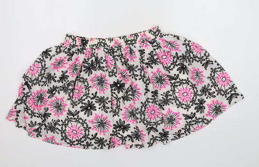 Max C Womens White Floral Flare Skirt Size 12