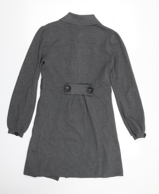 M&S Womens Grey Overcoat Coat Size 10