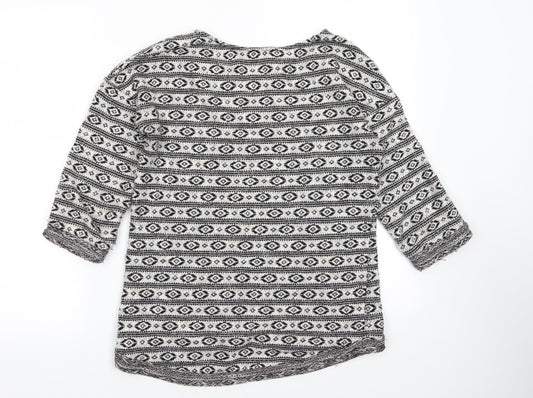 NEXT Womens Multicoloured Geometric Basic T-Shirt Size 8