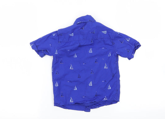 junior j Boys Blue Geometric Basic Button-Up Size 3-4 Years