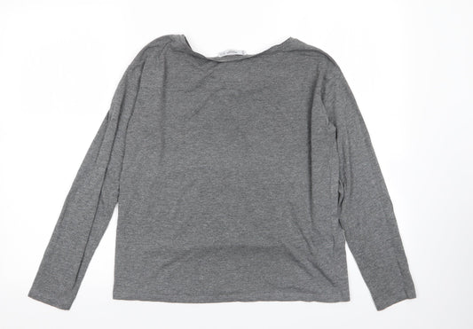 Mango Womens Grey Basic T-Shirt Size 8
