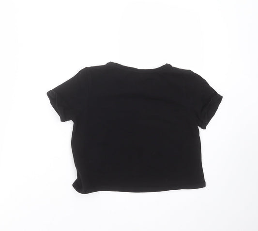 Lipsy Girls Black Solid Top Pyjama Top Size 9-10 Years - nap queen