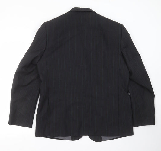 Preworn Mens Grey Herringbone Jacket Suit Jacket Size 44