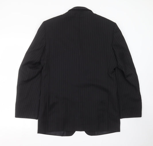Burton Mens Black Striped Jacket Suit Jacket Size 40
