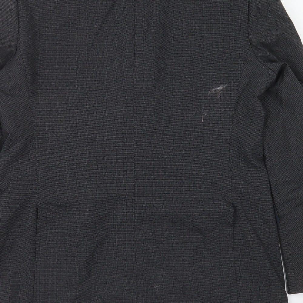 Marks and Spencer Mens Grey Geometric Jacket Suit Jacket Size 38