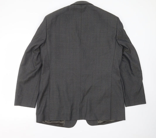 Wellington Mens Grey Striped Jacket Suit Jacket Size 44