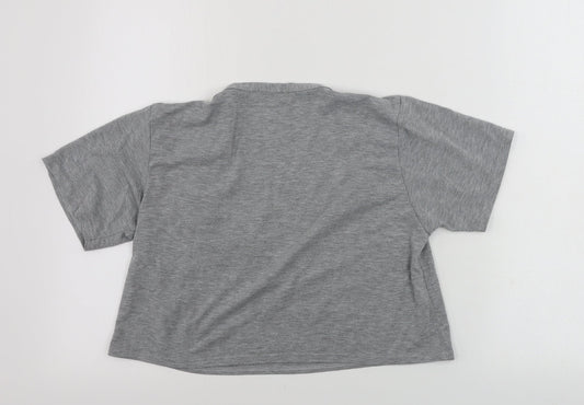 PRETTYLITTLETHING Womens Grey Basic T-Shirt Size 12