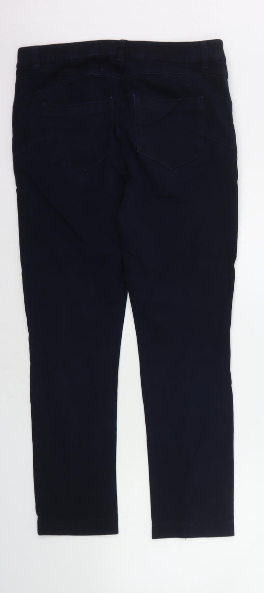 JASPER CORAN Womens Blue Houndstooth Straight Jeans Size 10 L24 in