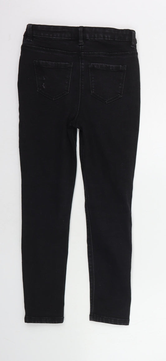 Matalan Girls Black Skinny Jeans Size 9 Years - DISTRESSED