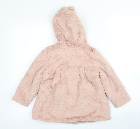 TU Girls Pink Pea Coat Coat Size 2 Years