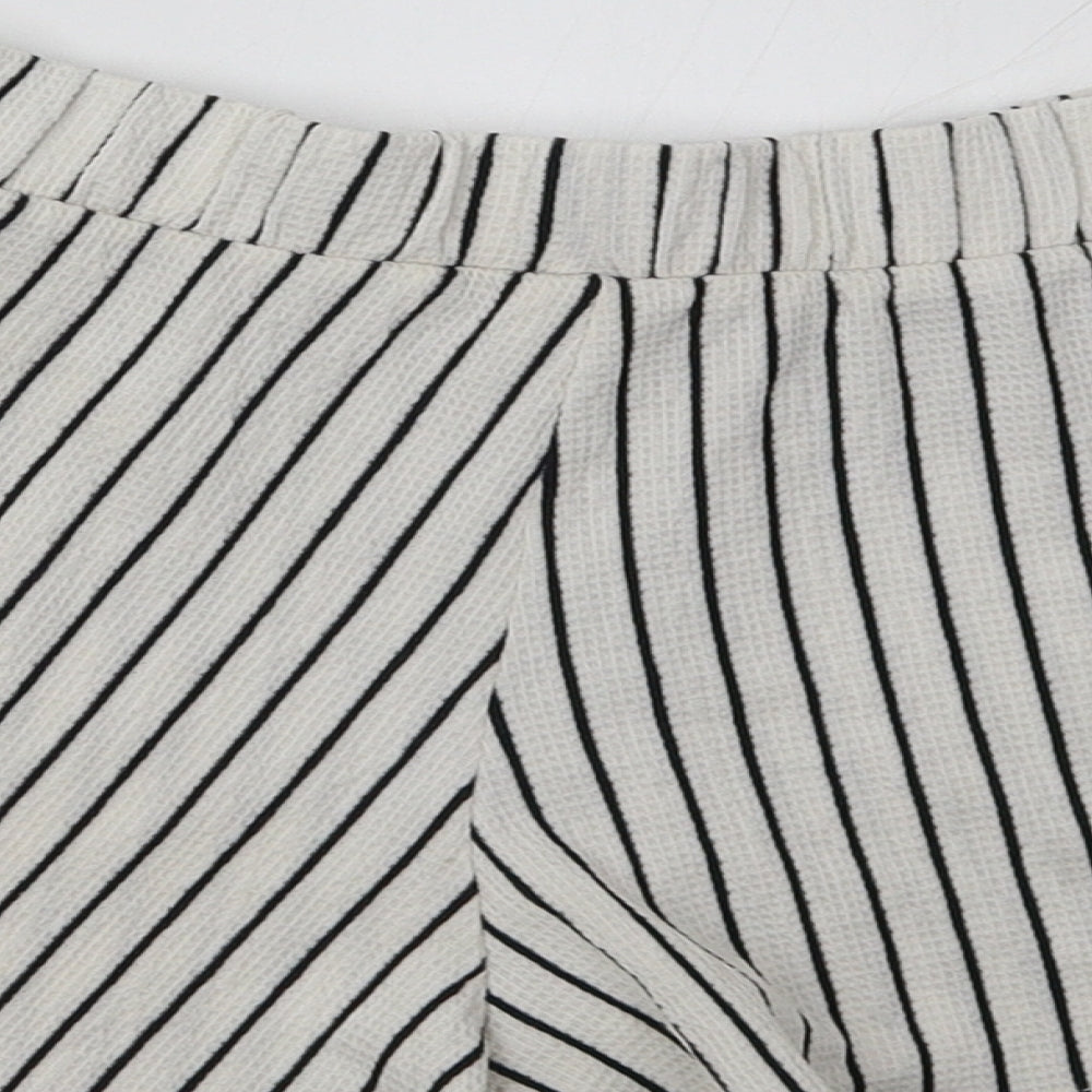 NEXT Girls White Striped Paperbag Shorts Size 7 Years