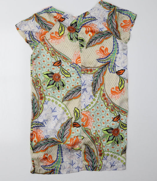 misskoo Womens Orange Geometric A-Line Size L