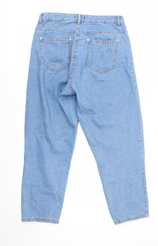 Wednesday's Girl Womens Blue Boyfriend Jeans Size 28 in L25 in - Cropped