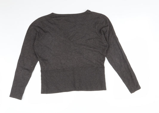 PUURE INSTINCT Womens Grey Cardigan Jumper Size L