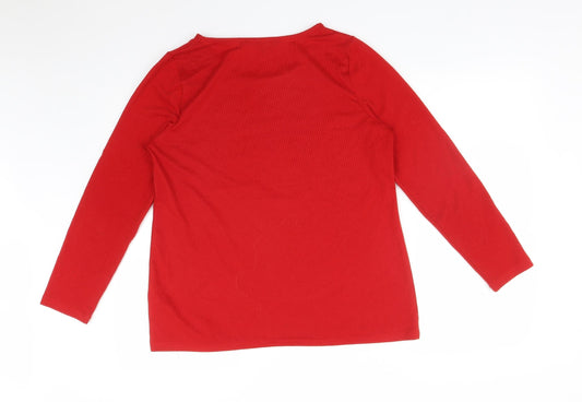 LOVE TEES Womens Red Basic T-Shirt Size 14