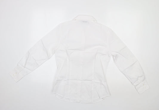 Disley Womens White Basic Button-Up Size 8