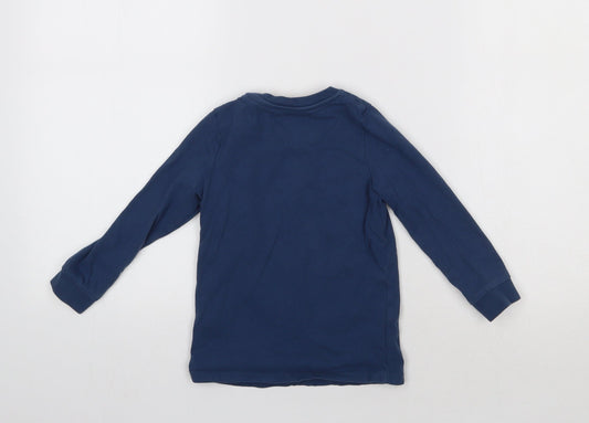 M&S Girls Blue Basic T-Shirt Size 2-3 Years - Rainbow
