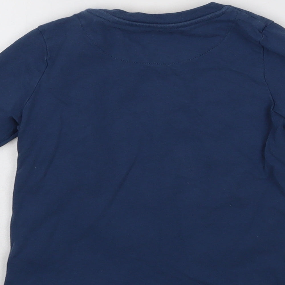 M&S Girls Blue Basic T-Shirt Size 2-3 Years - Rainbow