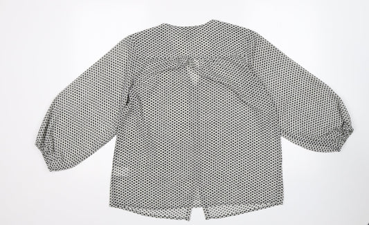 H&M Womens Multicoloured Polka Dot Basic Blouse Size 8